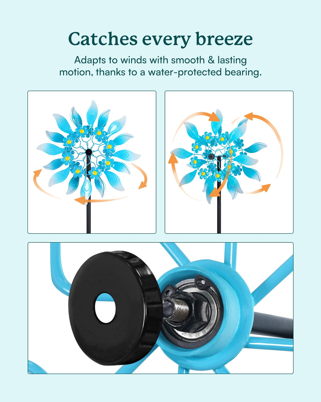 Azure Ripple Wind Spinner