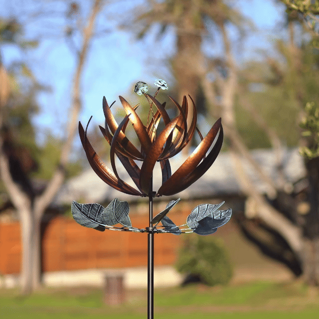 Copper Flower Wind Spinner