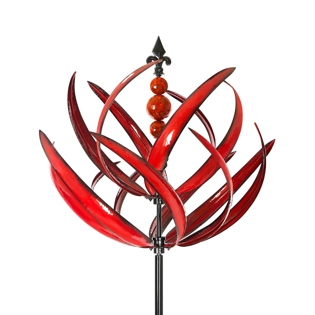 Crimson Lotus Wind Spinner