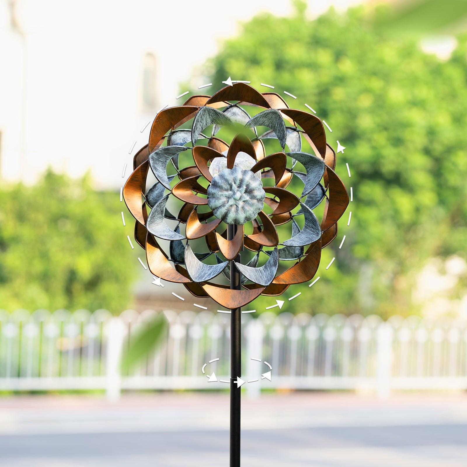 Retro Zinnia Solar Wind Spinner