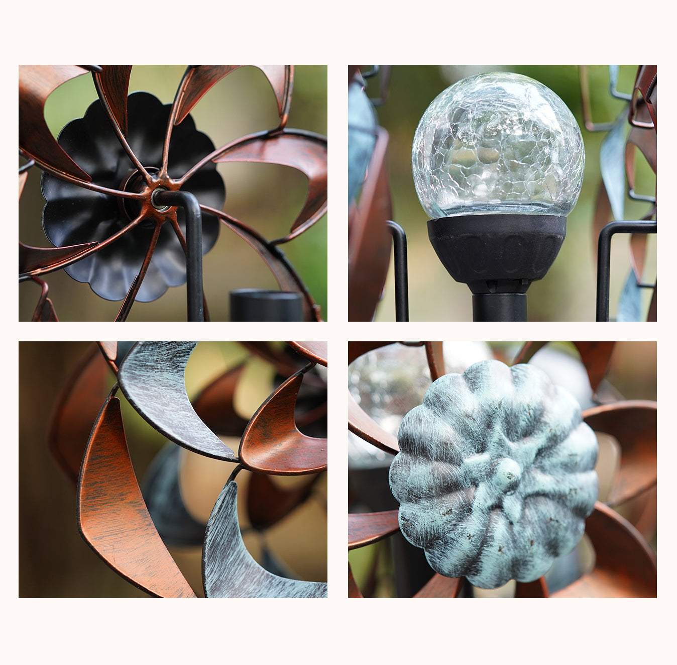 Retro Zinnia Solar Wind Spinner