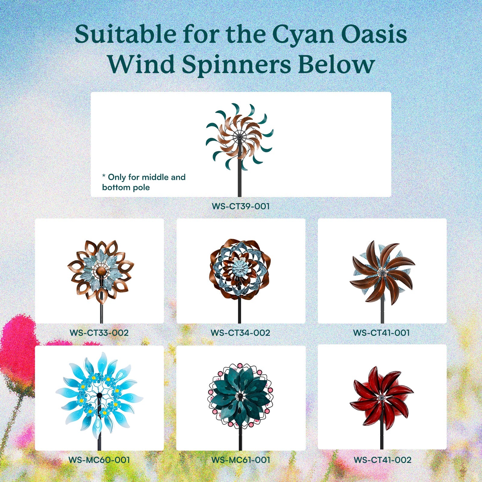 Wind Spinner Replacement Poles- 5/8 inch diameter (φ16mm)