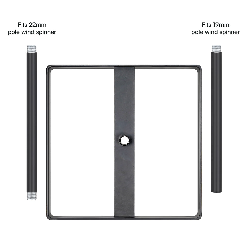 Metal Square Base for 22mm/19mm Calibre Wind Spinners