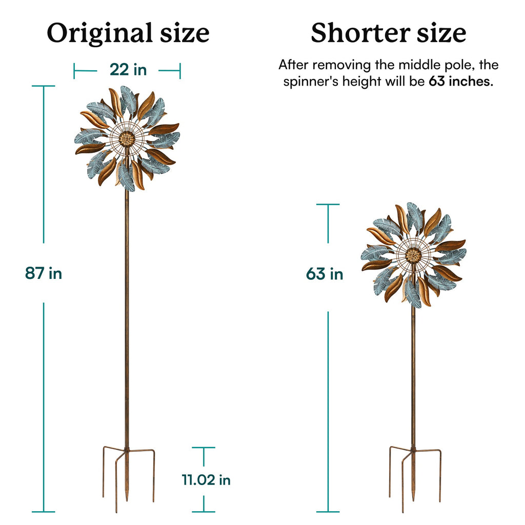 Sunburst Feather Solar Wind Spinner