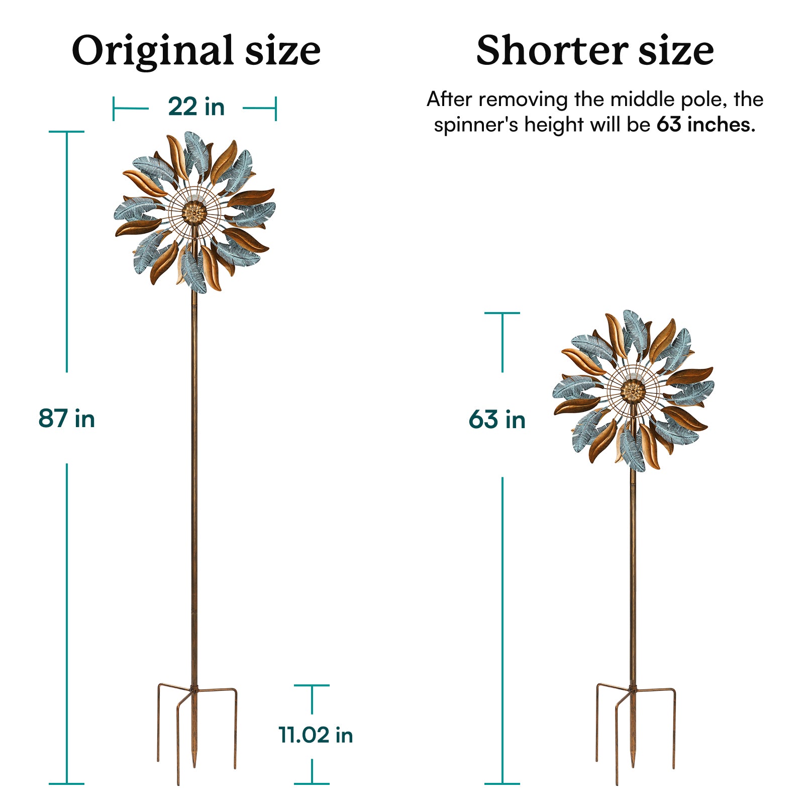 Sunburst Feather Solar Wind Spinner