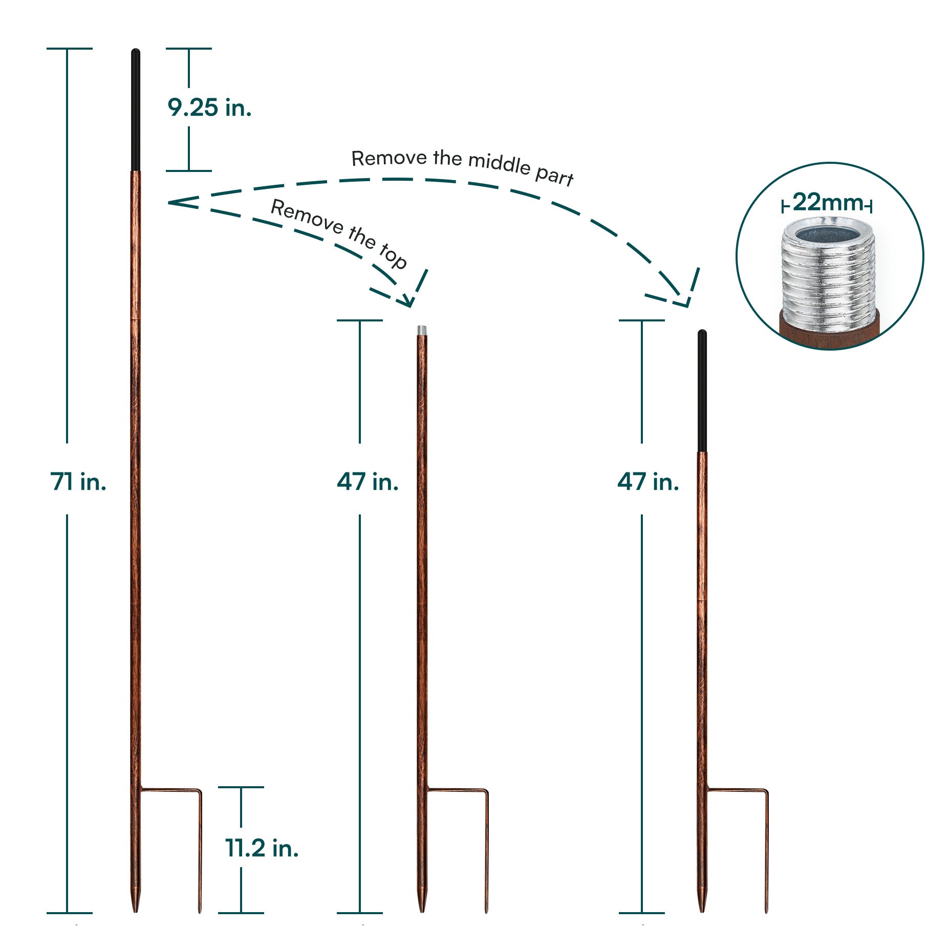 Wind Spinner Replacement Poles