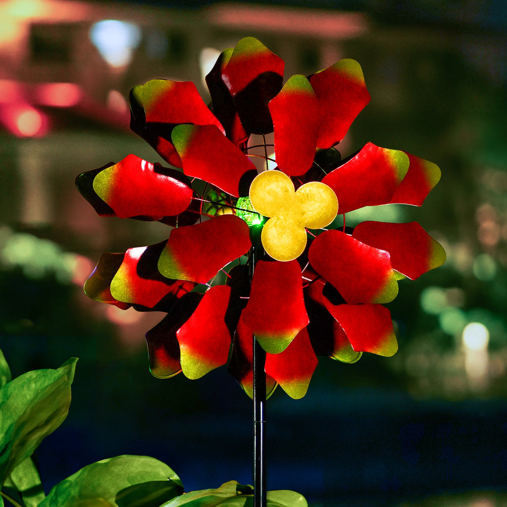 Radiant Dahlia Solar Wind Spinner