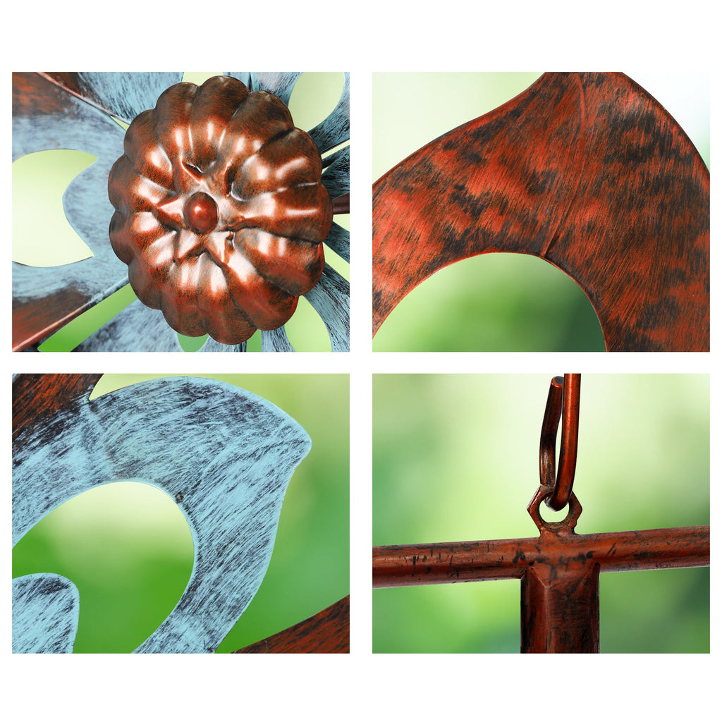 Dual Camellia Wind Spinner