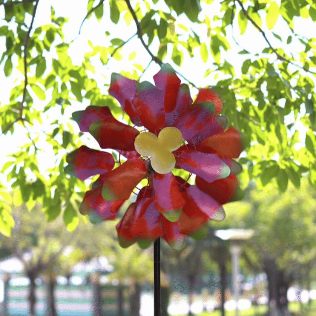 Radiant Dahlia Solar Wind Spinner