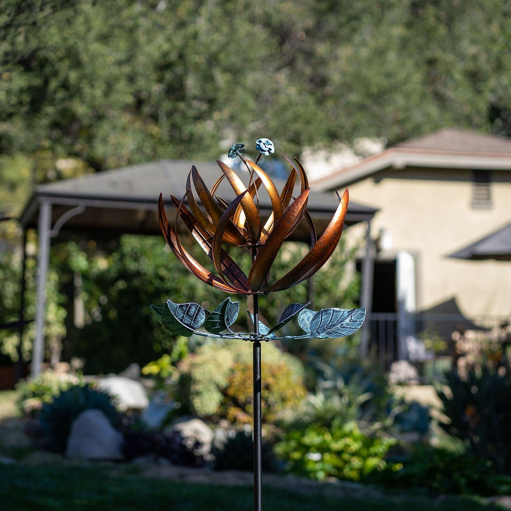 Copper Flower Wind Spinner