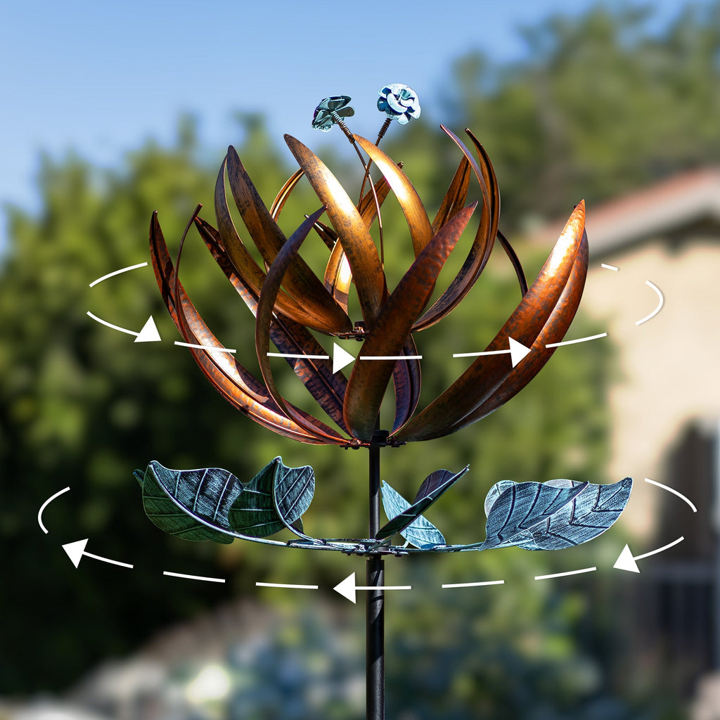 Copper Flower Wind Spinner