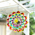 Rainbow Zinnia Wind Spinner