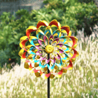 Rainbow Zinnia Wind Spinner