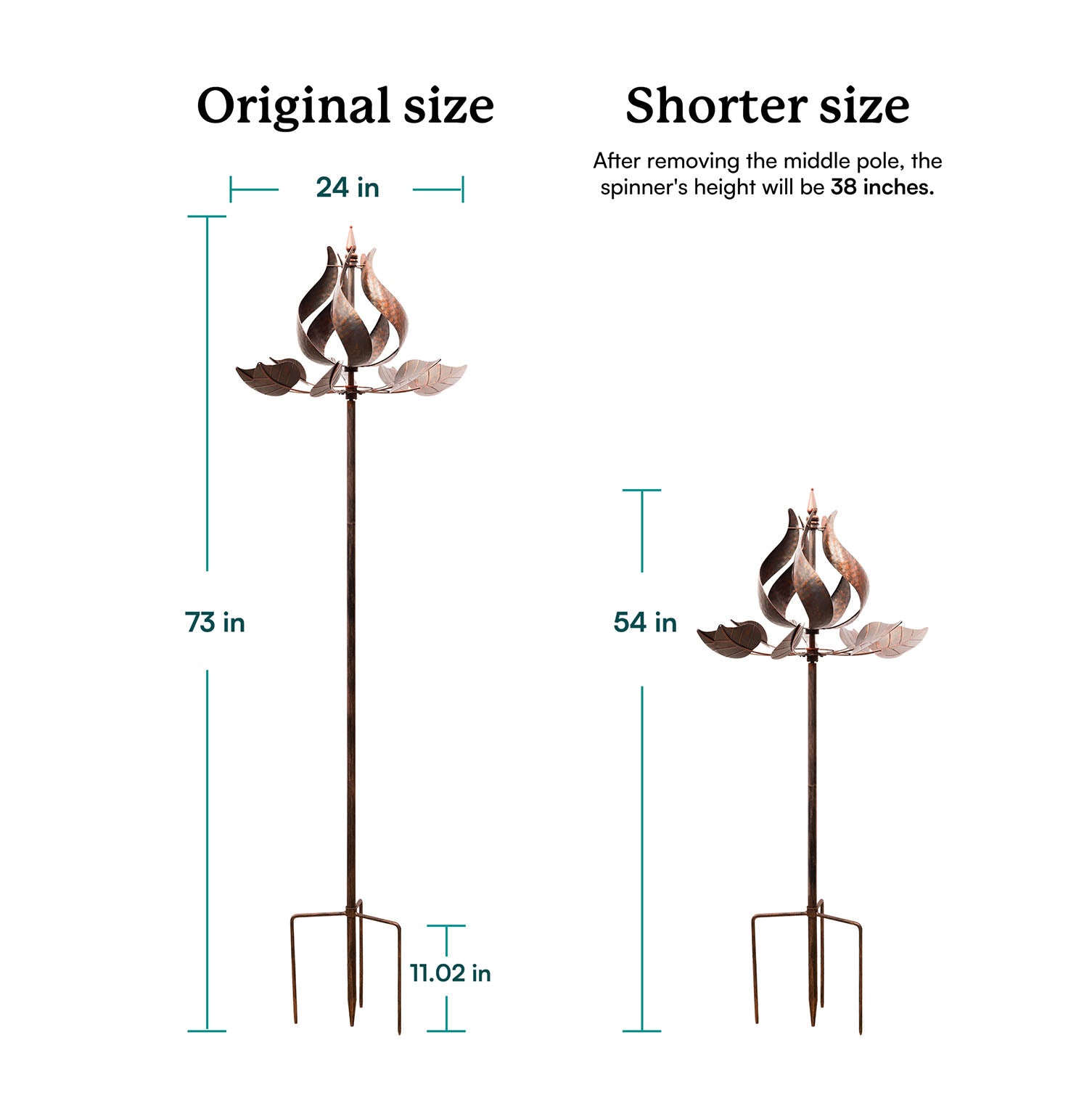 Copper Tulip Wind Spinner