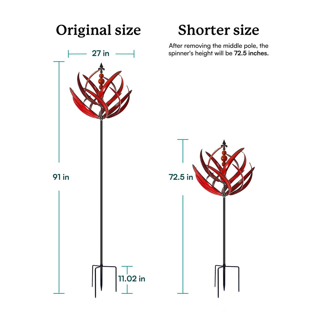Crimson Lotus Wind Spinner