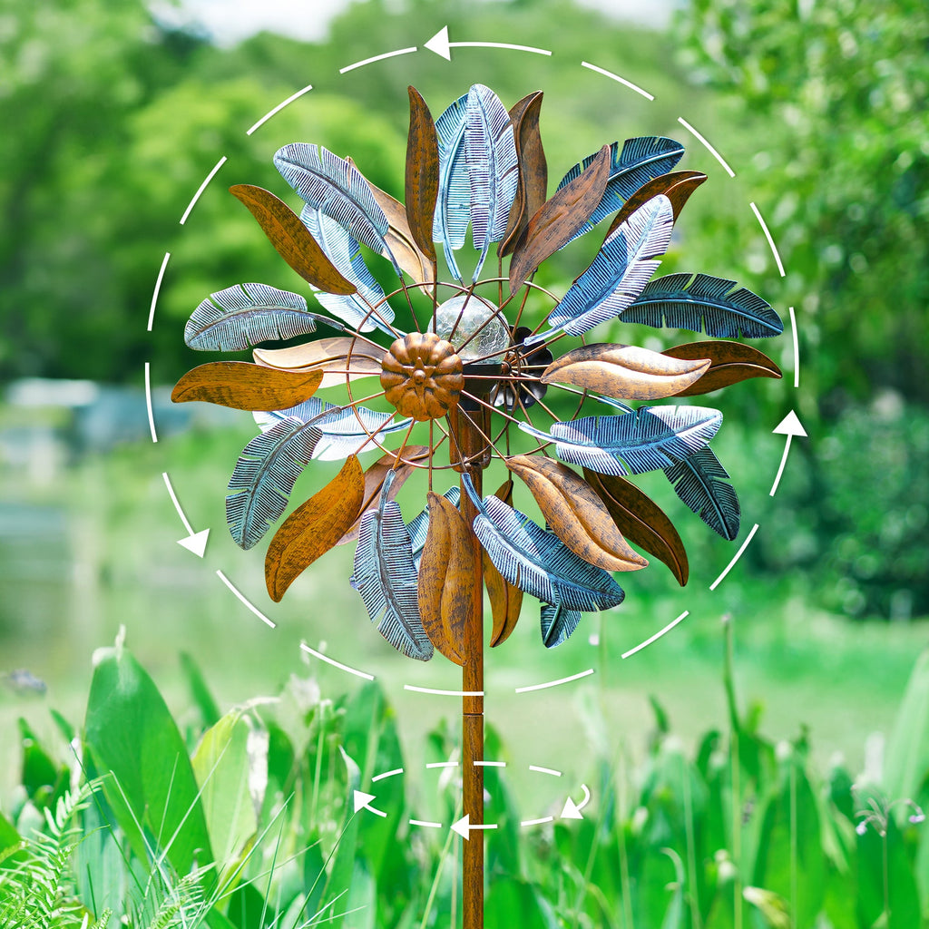 Sunburst Feather Solar Wind Spinner