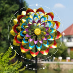 Rainbow Zinnia Wind Spinner