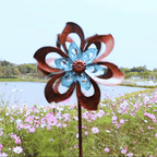 Dual Camellia Wind Spinner