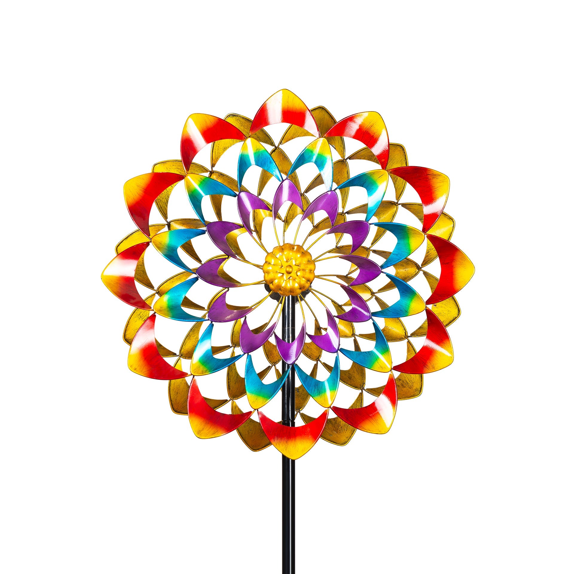 Rainbow Zinnia Wind Spinner