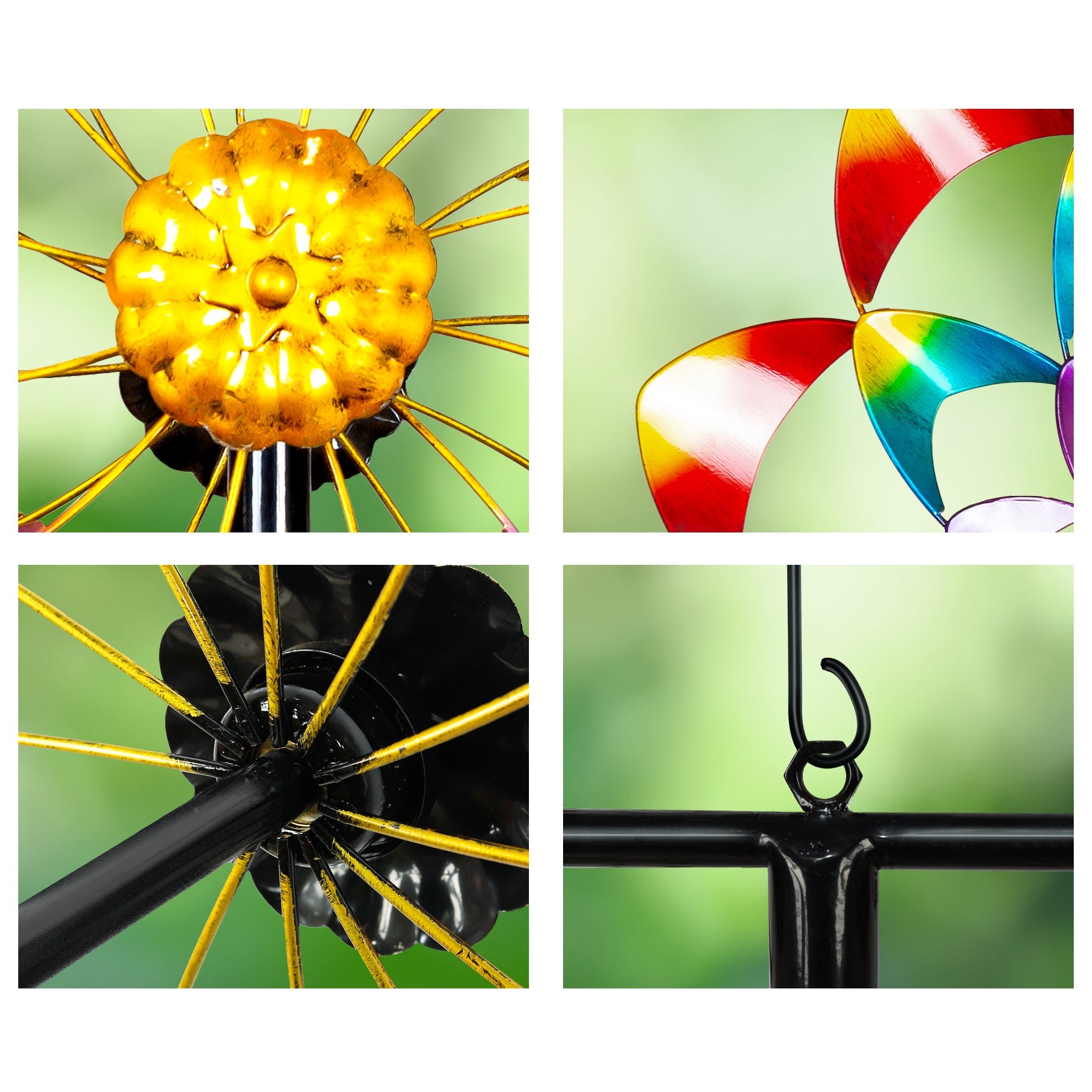 Rainbow Zinnia Wind Spinner