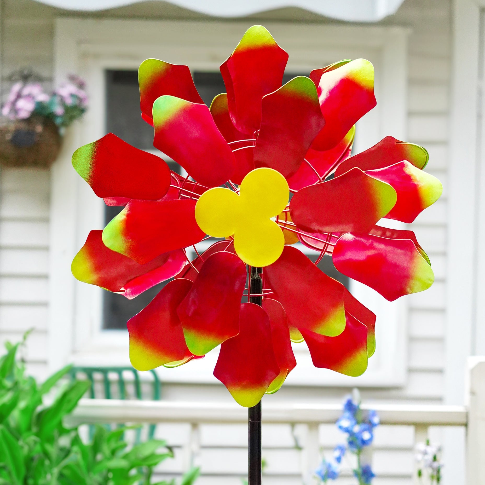 Radiant Dahlia Solar Wind Spinner