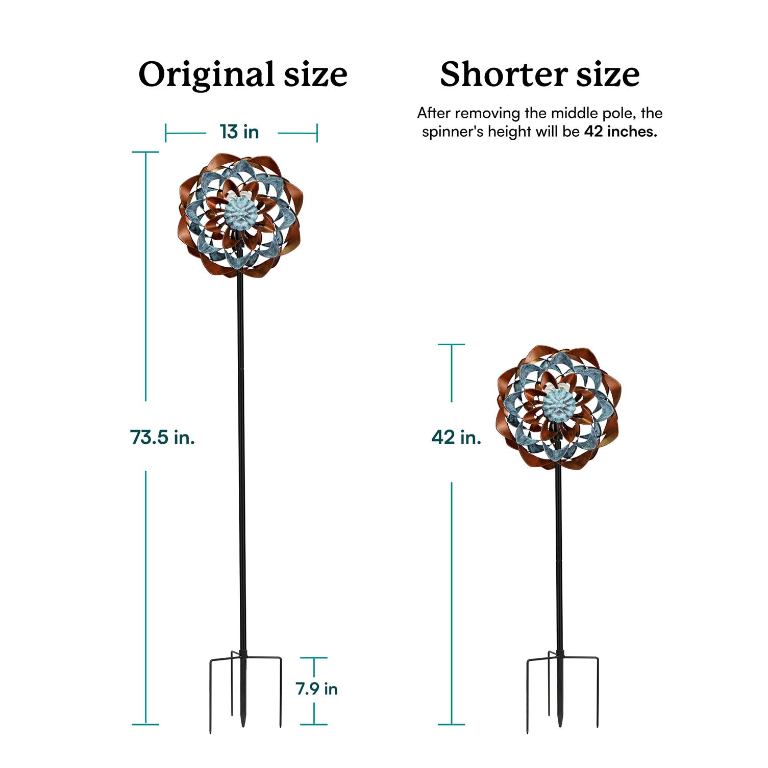 Retro Zinnia Solar Wind Spinner