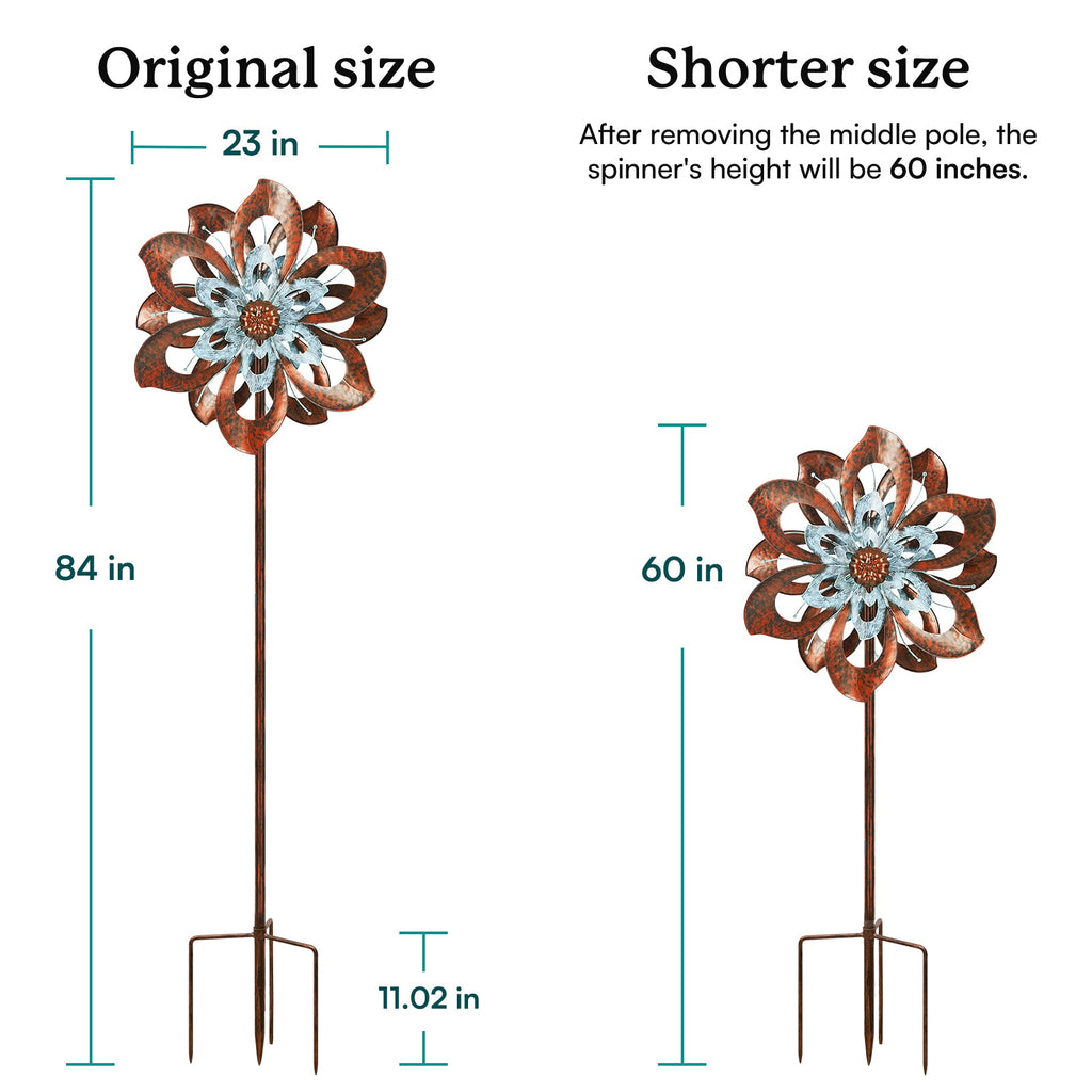 Dual Camellia Wind Spinner